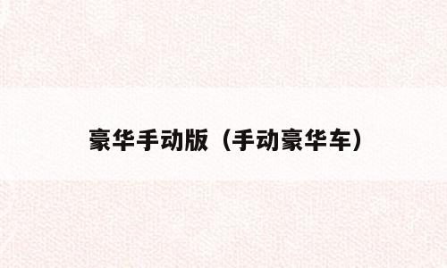 豪华手动版（手动豪华车）