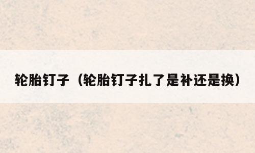 轮胎钉子（轮胎钉子扎了是补还是换）
