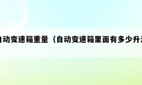 自动变速箱重量（自动变速箱里面有多少升油）