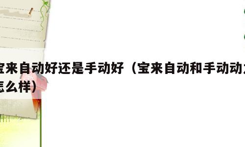 宝来自动好还是手动好（宝来自动和手动动力怎么样）