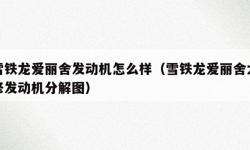 雪铁龙爱丽舍发动机怎么样（雪铁龙爱丽舍大修发动机分解图）