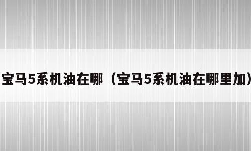 宝马5系机油在哪（宝马5系机油在哪里加）