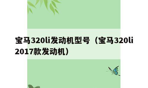 宝马320li发动机型号（宝马320li2017款发动机）